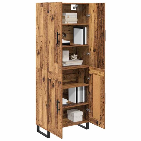 Висок шкаф 2 pcs Старо дърво 69,5 x 34 x 180 см