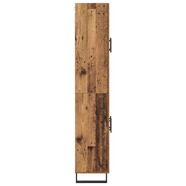 Висок шкаф 2 pcs Старо дърво 69,5 x 34 x 180 см