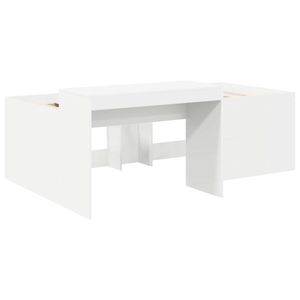 Детско легло с височина и бюро Бяло Инженерна дървесина