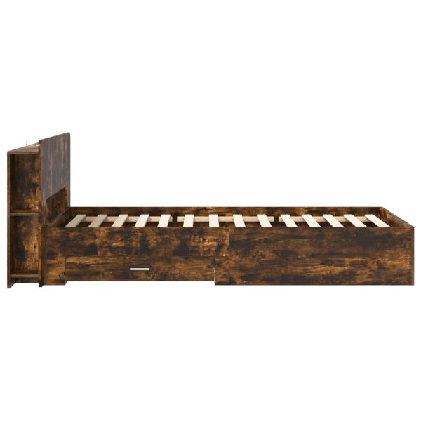 Леглово рамо с хранилище с таблото Опушен дъб 100 x 200 cm