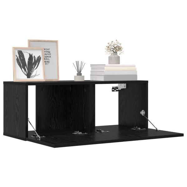 Комплект ТВ шкаф 8 pcs 80 x 30 x 30 см Черен дъб