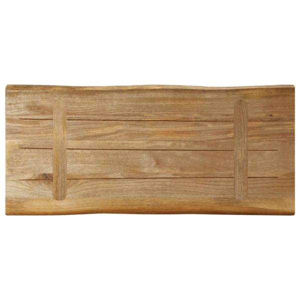 Плот за маса, жив ръб, 80x40x2,5 см, масивно дърво грубо манго