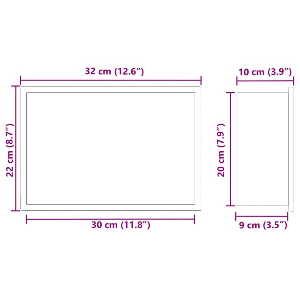 Нишата за душ Черно 30 x 20 x 9,5 см Неръждаема стомана