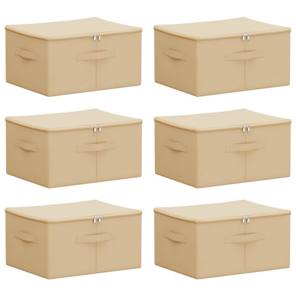 Кутия за съхранение 6 pcs Кремаво 43 x 34 x 23 см
