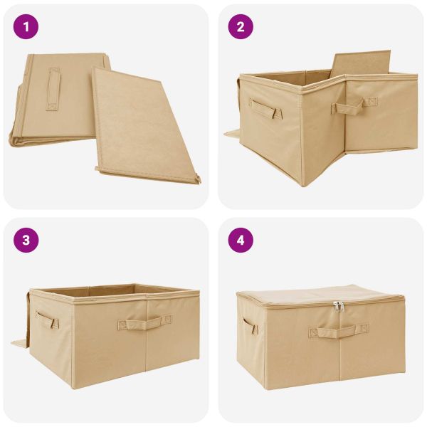 Кутия за съхранение 6 pcs Кремаво 43 x 34 x 23 см