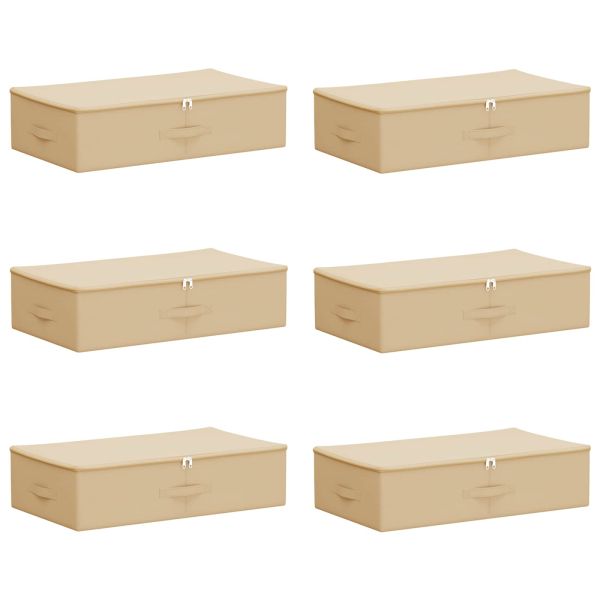 Кутия за съхранение 6 pcs Кремаво 70 x 40 x 18 см
