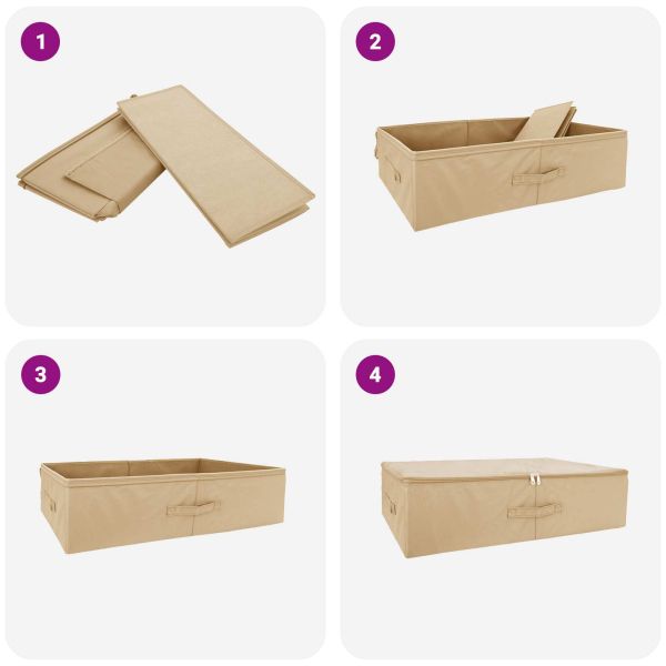 Кутия за съхранение 6 pcs Кремаво 70 x 40 x 18 см