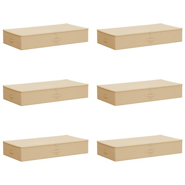 Кутия за съхранение 6 pcs Кремаво 100 x 50 x 18 см