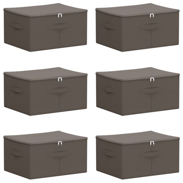 Кутия за съхранение 6 pcs Сиво 43 x 34 x 23 см Нетъкан текстил