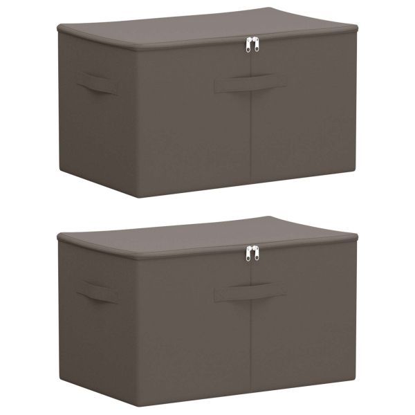 Кутия за съхранение 2 pcs Сиво 55 х 35 х 32 см Нетъкан текстил