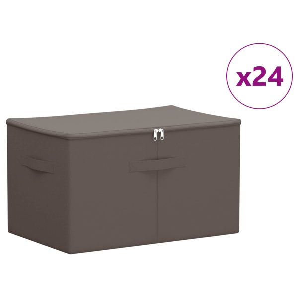 Кутия за съхранение 24 pcs Сиво 55 х 35 х 32 см Нетъкан текстил