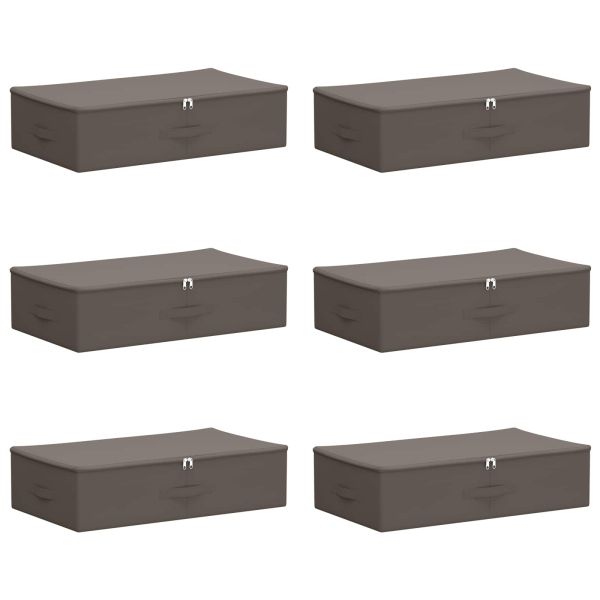 Кутия за съхранение 6 pcs Сиво 70 x 40 x 18 см Нетъкан текстил