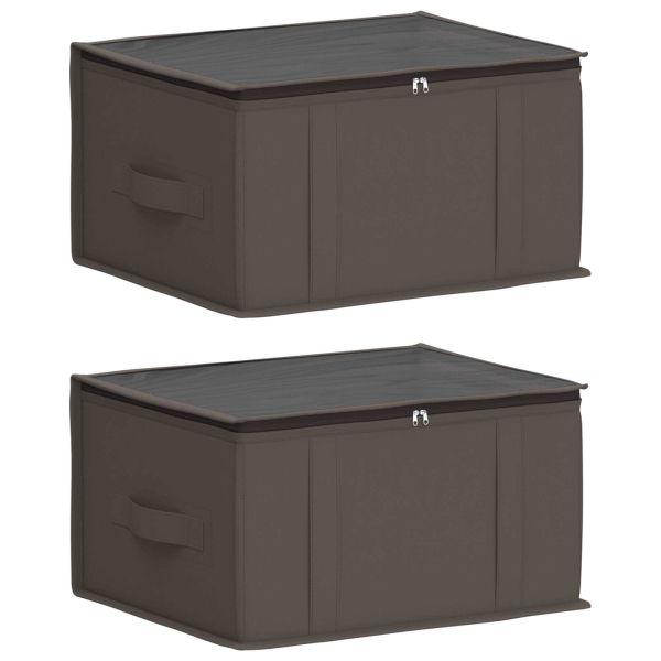 Кутия за съхранение с прозрачна горна част 2 pcs Сиво