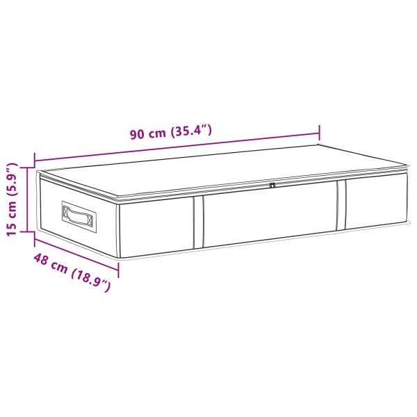 Кутия за съхранение с прозрачна горна част Сиво 90 x 48 x 15 см