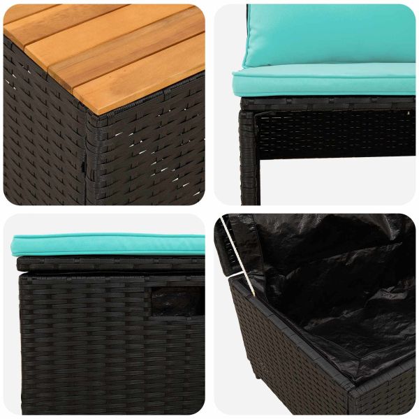 Комплект дивани за открито 4 -Seater 4 pcs 55 x 30 x 39 см