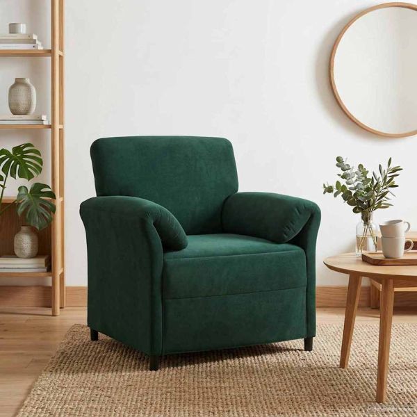 Диван с едно seating Тъмнозелено 88 x 83 x 95 см Кадифе