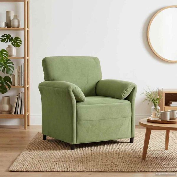 Диван с едно seating Светло зелено 88 x 83 x 95 см Кадифе