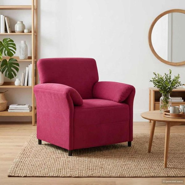 Диван с едно seating Виненочервен 88 x 83 x 95 см Кадифе