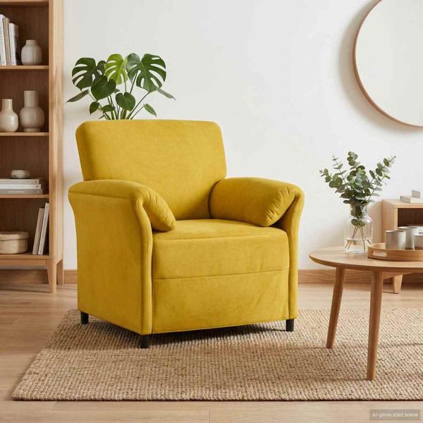 Диван с едно seating Жълто 88 x 83 x 95 см Кадифе