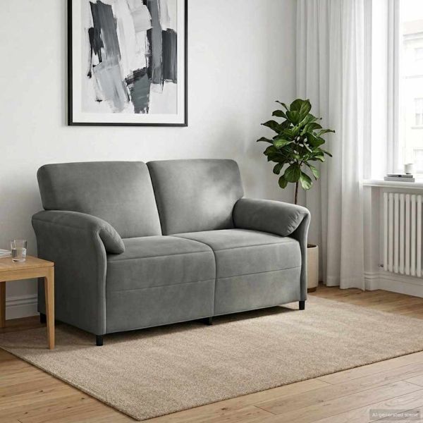Двуместна софа Тъмносиво 158 x 83 x 95 см Кадифе