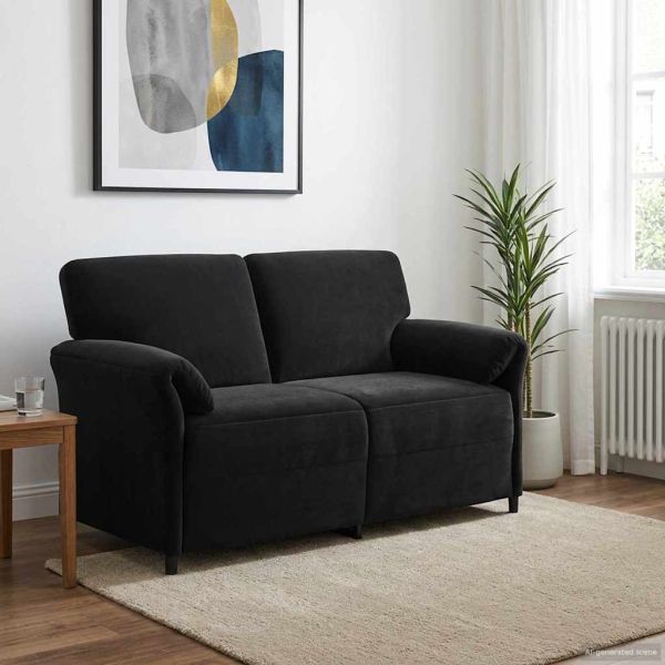 Двуместна софа Черно 158 x 83 x 95 см Кадифе