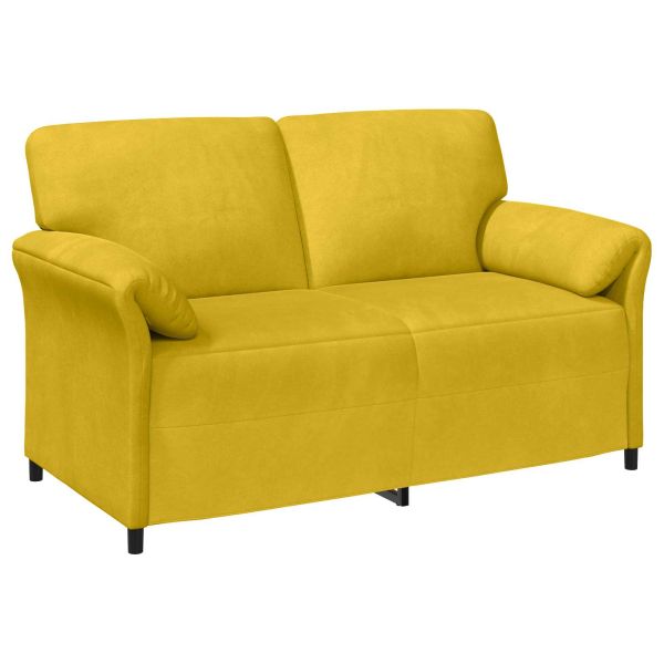 Двуместна софа Жълто 158 x 83 x 95 см Кадифе