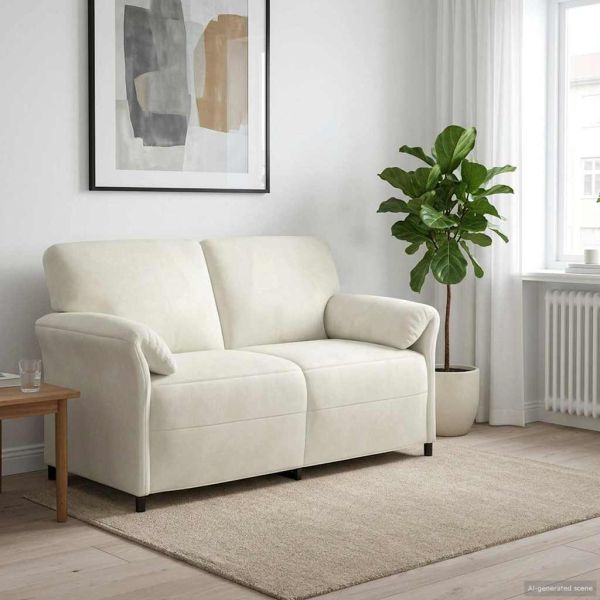 Двуместна софа Кремаво 158 x 83 x 95 см Кадифе