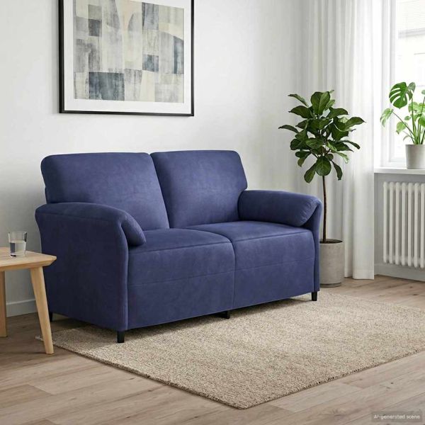 Двуместна софа Полицейско синьо 158 x 83 x 95 см Кадифе