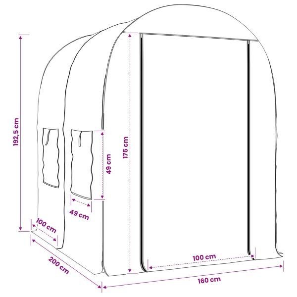 Топлица с конструкция 160 x 200 x 192,5 см ПВЦ Прозрачен