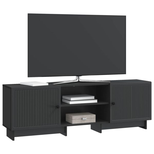 ТВ шкаф Черен 150 x 31 x 50 см Инженерен дървен материал