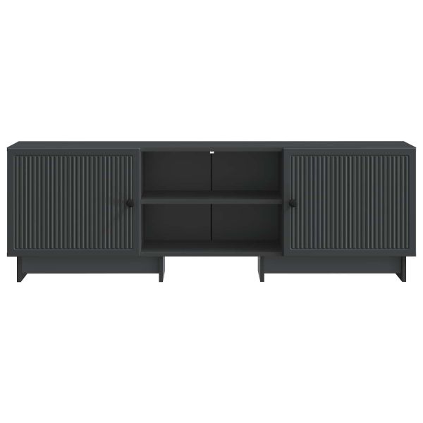 ТВ шкаф Черен 150 x 31 x 50 см Инженерен дървен материал