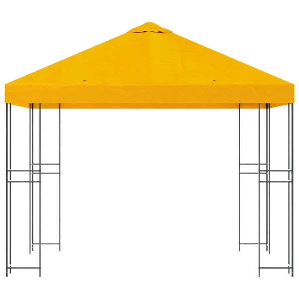 Шатра 3 x 3 m Жълто Полиестер и стомана 190 gsm