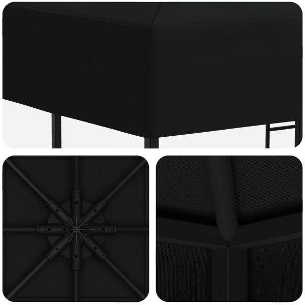 Шатра 3 x 3 m Черно Полиестер и стомана 190 gsm