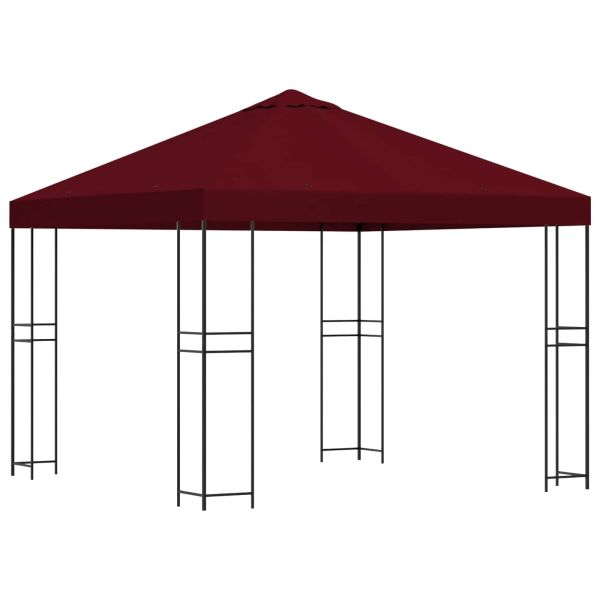 Шатра 3 x 3 m Бургундско червен Полиестер и стомана 190 gsm