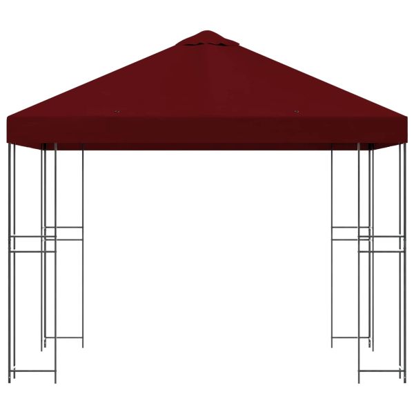 Шатра 3 x 3 m Бургундско червен Полиестер и стомана 190 gsm