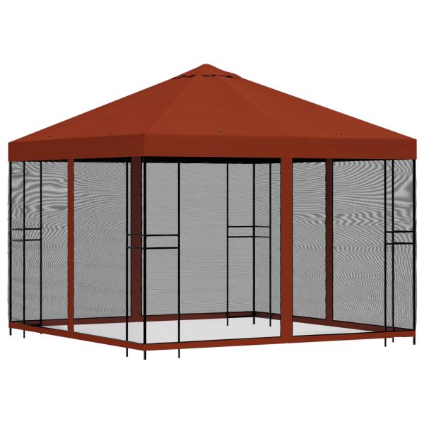 Градинска беседка със стени 3 x 3 m Теракота