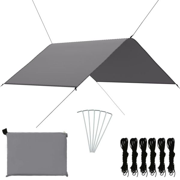 Тента за къмпинг, 3x2,85 м, сива