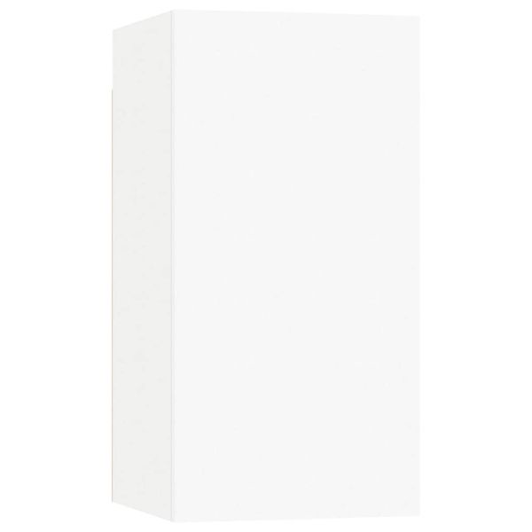 ТВ шкафове, 7 бр, бели, 30,5x30x60 см, инженерно дърво