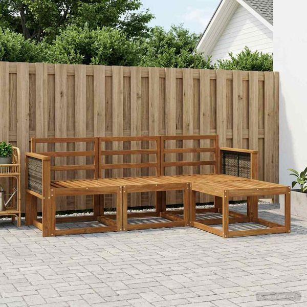 Комплект дивани за открито 4 pcs Натурално