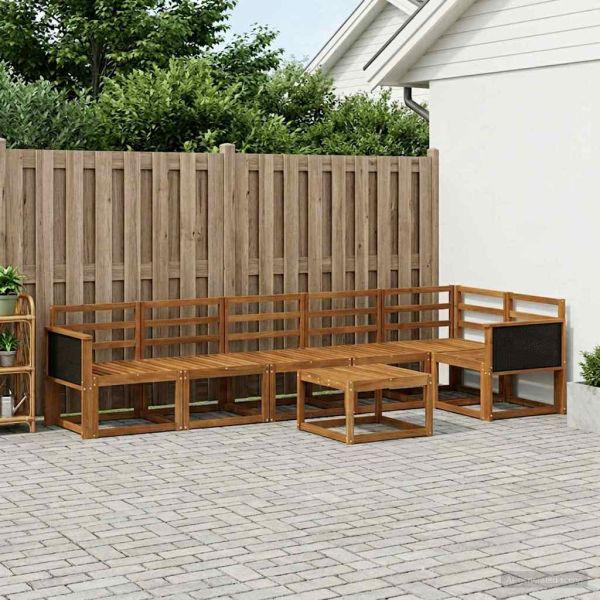 Комплект дивани за открито 7 pcs Натурално