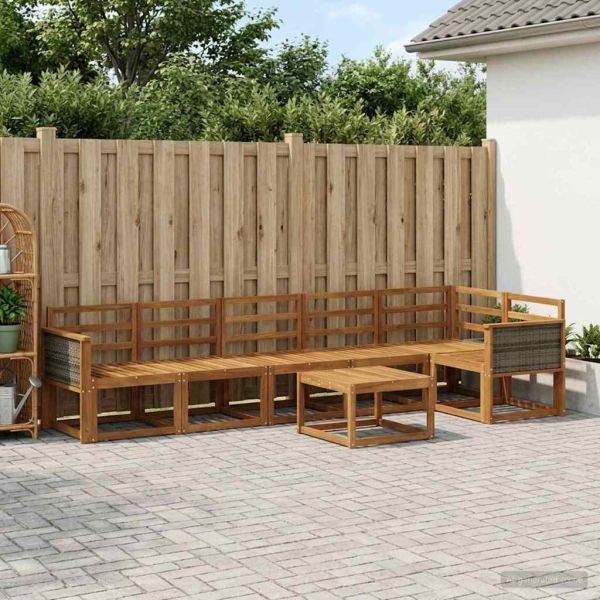 Комплект дивани за открито 7 pcs Натурално