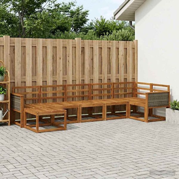 Комплект дивани за открито 7 pcs Натурално