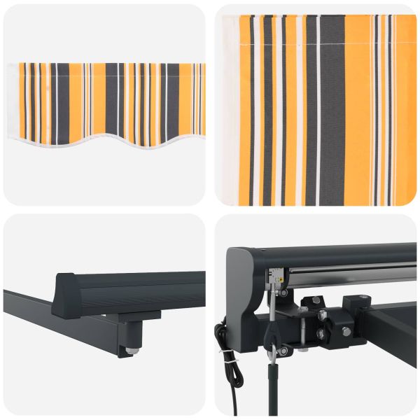 Електрически разтегателен навес Жълто, Сиво, Антрацит 4,5 × 3 m