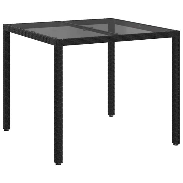 Градинска маса Черно 90 x 90 x 75 cm полиратан