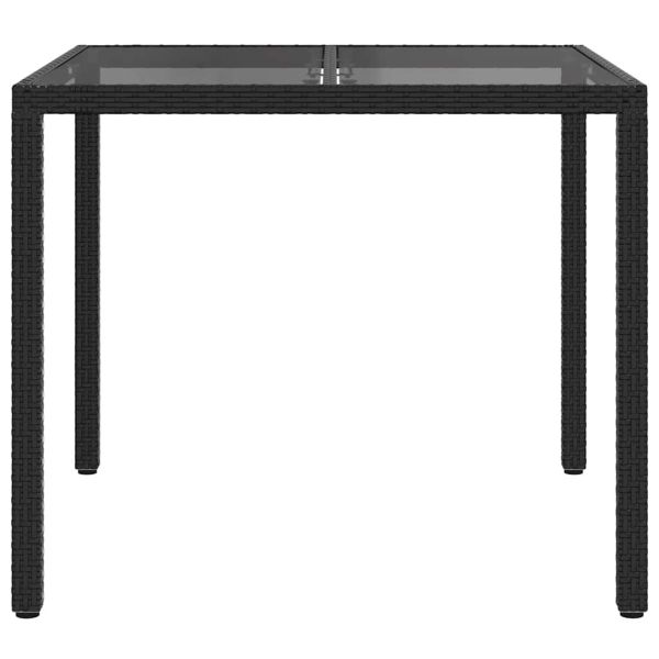 Градинска маса Черно 90 x 90 x 75 cm полиратан