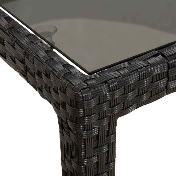 Градинска маса Черно 90 x 90 x 75 cm полиратан