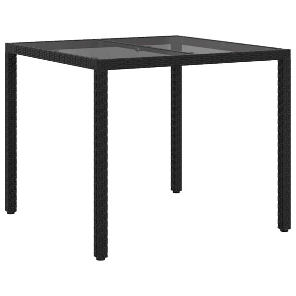 Градинска маса Черно 90 x 90 x 75 cm полиратан