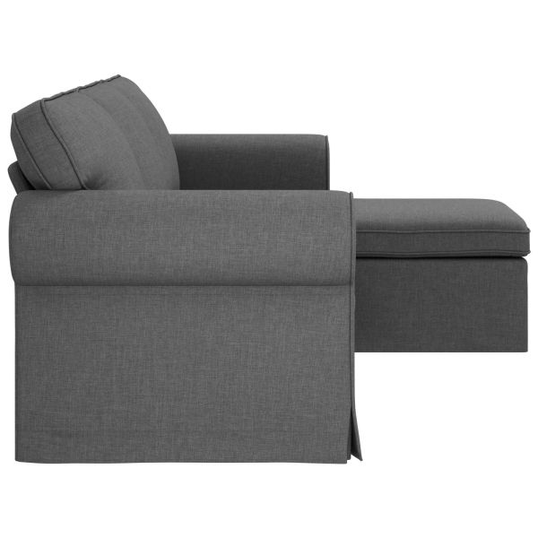 Диван Тъмен сив 215 x 138 x 80 см текстил