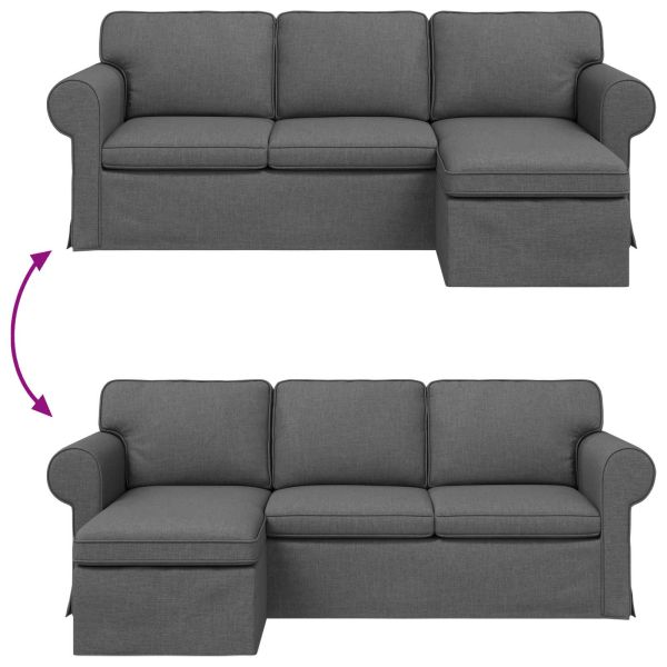 Диван Тъмен сив 215 x 138 x 80 см текстил