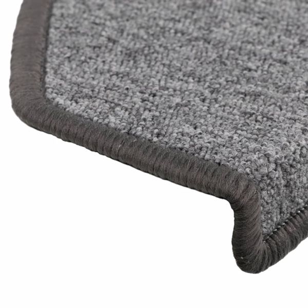 Изтривалки за стълби, 15 бр., 65x24x4 см, тъмносиви, полукръгли, големи